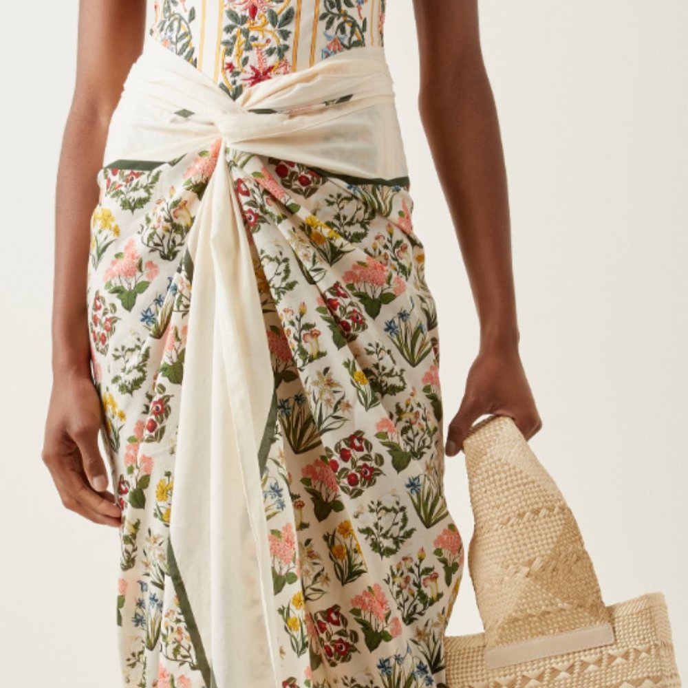 Agua by Agua Bendita Lavanda Printed Cotton-Silk Pareo